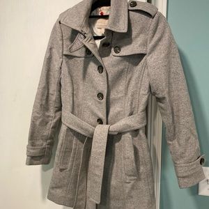Banana Republic gray belted wool blend peacoat size XS.